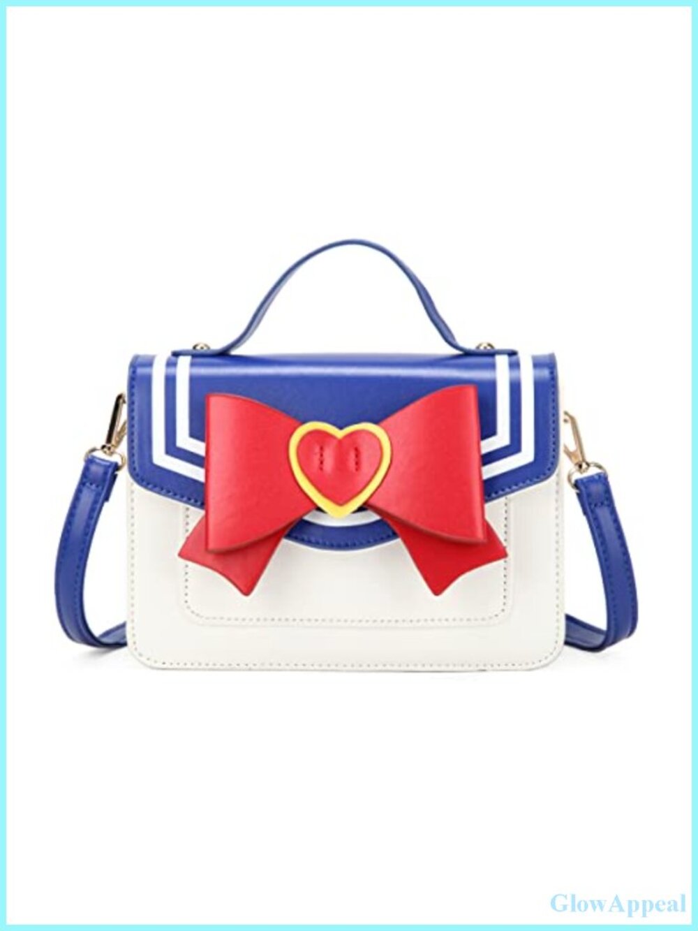 Kawaii Anime Cosplay Purse PU Strap Crossbody Bag Heart Satchel